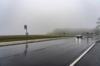 Bus stop, line 339, local transport in the countryside, near Ennepetal-Schlagbaum, B483,