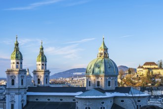 View from the Festungsberg over the historic city centre and the cathedral, a Roman Catholic