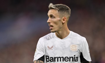 Alejandro Grimaldo Bayer 04 Leverkusen (20) portrait, Allianz Arena, Munich, Bavaria, Germany,