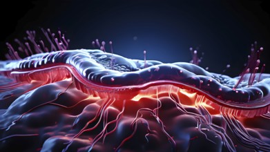 3d illustration of human muscle cell showcasing the intricate sarcomer, AI generated