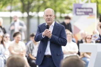 Olaf Scholz (Federal Chancellor, SPD) at the Germany Dialogue on the topic Together for Democracy