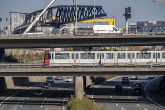 Construction of a 480 metre long bridge for the new light rail line U81, over the Nordsternkreuz,