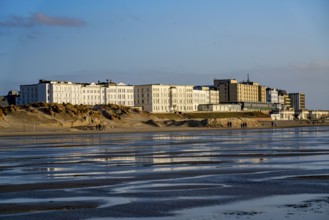 Skyline of Borkum, beach, island, East Frisia, winter, season, autumn, Lower Saxony, Germany,