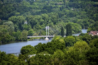 The new Kampmann bridge over the Ruhr between Essen-Heisingen and Hesse-Kupferdreh, North