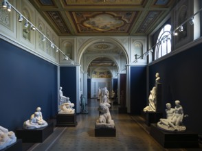 Hall with sculptures, Ny Carlsberg Glyptotek or New Carlsberg Glyptothek, art museum for sculpture