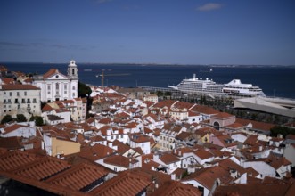 View from the viewpoint Miradouro de Santa Luzia, church Igreja de Santo Estêvão, luxury cruise