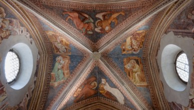 Interior view, late Gothic frescoes by Master Wenzlaus in the Chapel of Our Lady of the Cemetery,