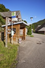 Bus stop Unterdorf in the historic district of Geschwend, Todtnau, Black Forest, district of