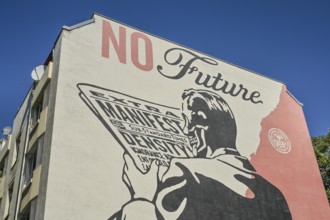 Mural entitled NO Future by Shepard Fairey aka Obey Giant, Schwerinstraße, Schöneberg,