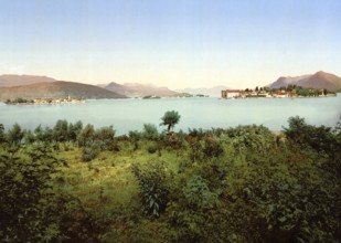 Isola Borrome, Isole Borromee, Lago Maggiore, Italy, Lake Maggiore, Italy, Historical, digitally