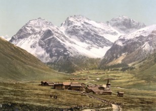 Upper Engadine, Sertigthal, Graubuenden, Switzerland, Historical, digitally restored reproduction