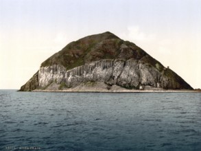 General view, Ailsa Craig, Scotland, Historic, digitally restored reproduction from a 19th century