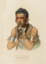 Young Ma-Has-Kah. Chief Of The Ioways (1837), Indians, Historical Indian tribes from North America,