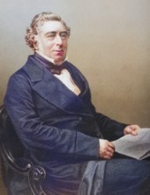 Robert Stephenson, 1803-1859, English civil engineer. Engraved by DJPound after a photograph by