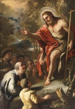 Saint John Preaching in the Wilderness, painting by Luca Giordano (Italian, 1634-1705),