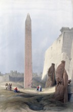 Obelisk of Luxor, Egypt, around 1850, Historical, digitally restored reproduction from a 19th