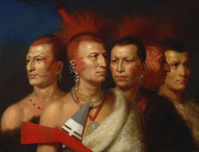 Indians, Native Americans, Young Omahaw, War Eagle, Little Missouri, And Pawnees, Chiefs, United