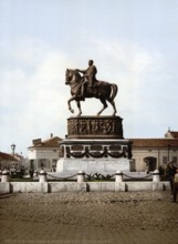 Monument to Prince Michael, Belgrade, Serbia, c. 1895, Historic, digitally restored reproduction