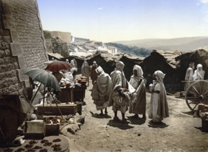 In front of a Tor tor in Constantine, Constantine, Algeria, ca 1890, Historical, digitally restored