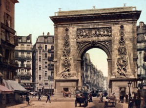 Porte Saint-Denis is a monument in the form of a triumphal arch, Paris, France, 1890, Historical,