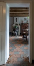 Interior of fisherman's house in the NAVIGO Visserijmuseum, fishery museum at Oostduinkerke,