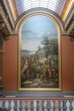 Springfield, Illinois, The Illinois state capitol building. A large mural depicts a peace treaty