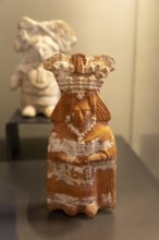 Figurine model of noble woman from Jaina, Late Classic period, Mayan archaeological museum, Fort