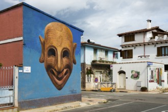 Wall painting, murals, graffiti, street art, San Sperate, Sardinia, Italy, Europe