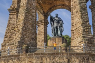 Kaiser Wilhelm Monument, Porta Westfalica, Weser Valley, Weserbergland, North Rhine-Westphalia,