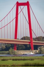 The Rhine bridge Emmerich, federal road B220, longest suspension bridge in Germany, is currently