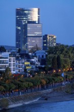 Skyline Bonn on the Rhine, in front the UNFCCC Secretariat of the Framework Convention on Climate