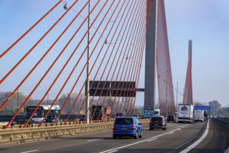 Friedrich Ebert Bridge over the Rhine near Bonn, also known as the North Bridge, motorway bridge on