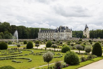 Chenonceau Castle, Château de Chenonceau, Department Indre-et-Loire, Centre-Val de Loire region,