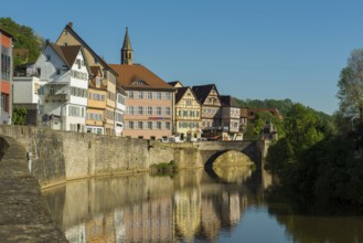 Medieval town and half-timbered houses, Schwäbisch Hall, Old Town, Kocher Valley, Kocher,