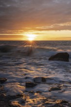 Sunset on the North Sea, Zeeland, Netherlands