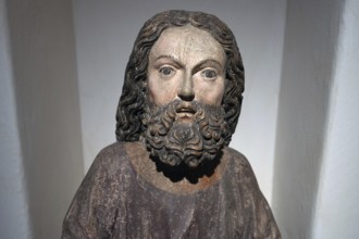 Head of Jesus, c. 1470, only the body of the palm donkey remains, Strigel Museum,