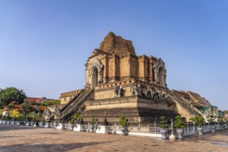 The great stupa of Wat Chedi Luang, Chiang Mai, Thailand, Asia