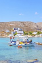 Fishing boat, Karavostasi village, Folegandros Island, Cyclades Islands, Greece, Europe