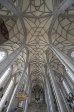 Vaults and organ loft of the late Gothic church of St George, built between 1427 and 1505, church,