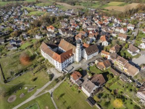 Aerial view of the former Augustinian canons' monastery and collegiate church in the Höri community