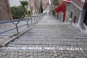 Montagne de Bueren, staircase with 260 metres length and 67 metres difference in height, from old