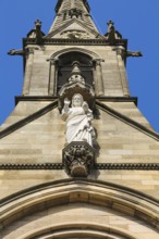 Cemetery Unter den Linden, neo-Gothic St Catherine's Church, place of worship, sacral architecture,