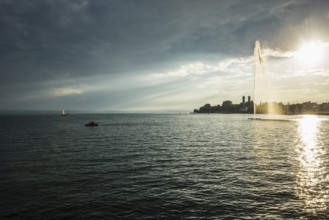 Sunset, Friedrichshafen, Lake Constance, Baden-Württemberg, Germany, Europe