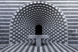 Chiesa di San Giovanni Battista, interior view, architect Mario Botta, Mogno, near Fusio,