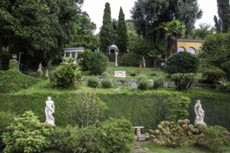 Belvedere and Limonaia, building with orangery, Scherrer Park, Parco Scherrer, Morcote, Lake