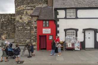 Britain's smallest house on the quayside in Conwy, Wales, Great Britain