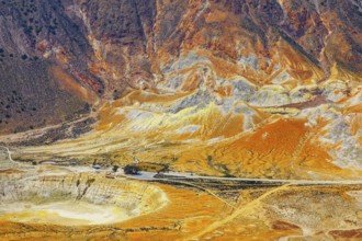 Nisyros volcano, high anlgle view, Nisyros Island, Dodecanese Islands, Greece, Europe