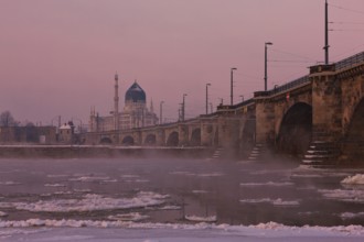 Dresden morning fog over the Elbe