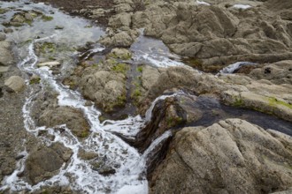 Outgoing tide on the English Channel at Fort National off Saint-Malo, Ille-et-Vilaine, Brittany,