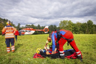 Winch rescue training of the rescue helicopter, Christoph 62, on the occasion of the 50th